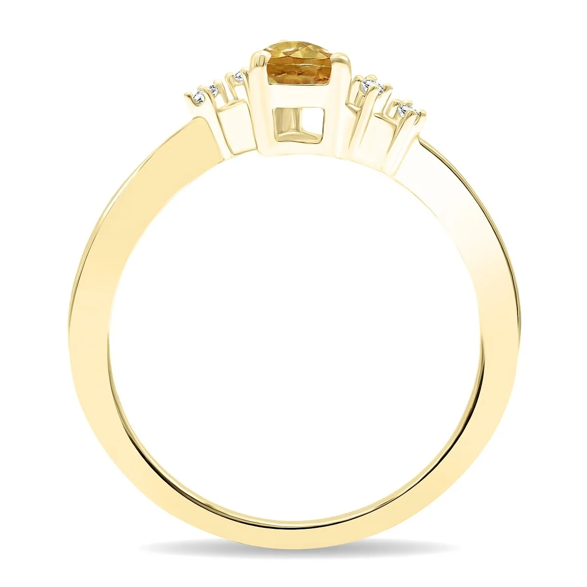 Women's Pear Shaped Citrine and Diamond Wave Ring in 10K Yellow Gold sold by Zulily product image thumbnail 3