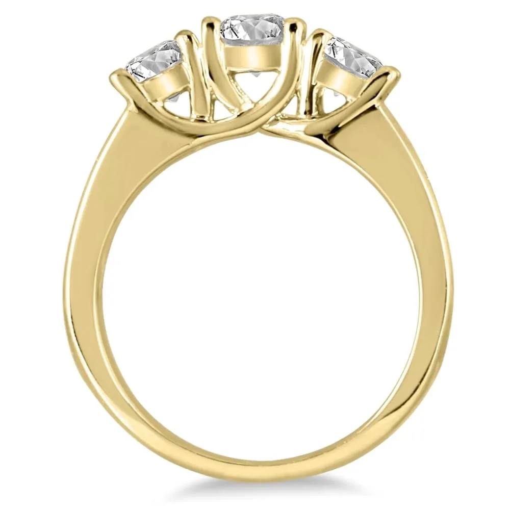 2 Carat TW Diamond Three Stone Ring in 14K Yellow Gold sold by Zulily product image thumbnail 2