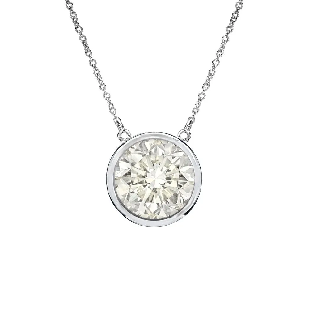 Auriya 1ctw Round Solitaire Diamond Necklace 14k Gold Bezel-set - 6.5mm sold by Zulily product image thumbnail 3