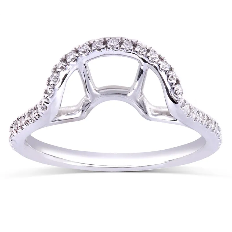 Annello by Kobelli 14k White Gold 1/5ct TDW Curved Diamond Wedding Band sold by Zulily