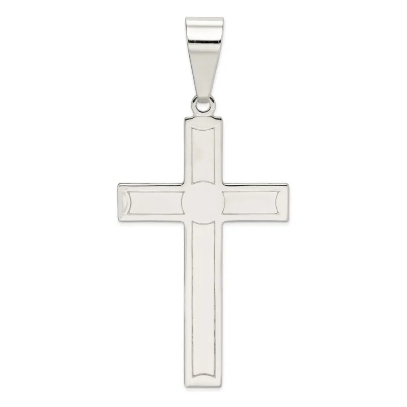 Curata 925 Sterling Silver 18" Satin Flat Cross Men's Extra Large Necklace - 48x78mm sold by Zulily