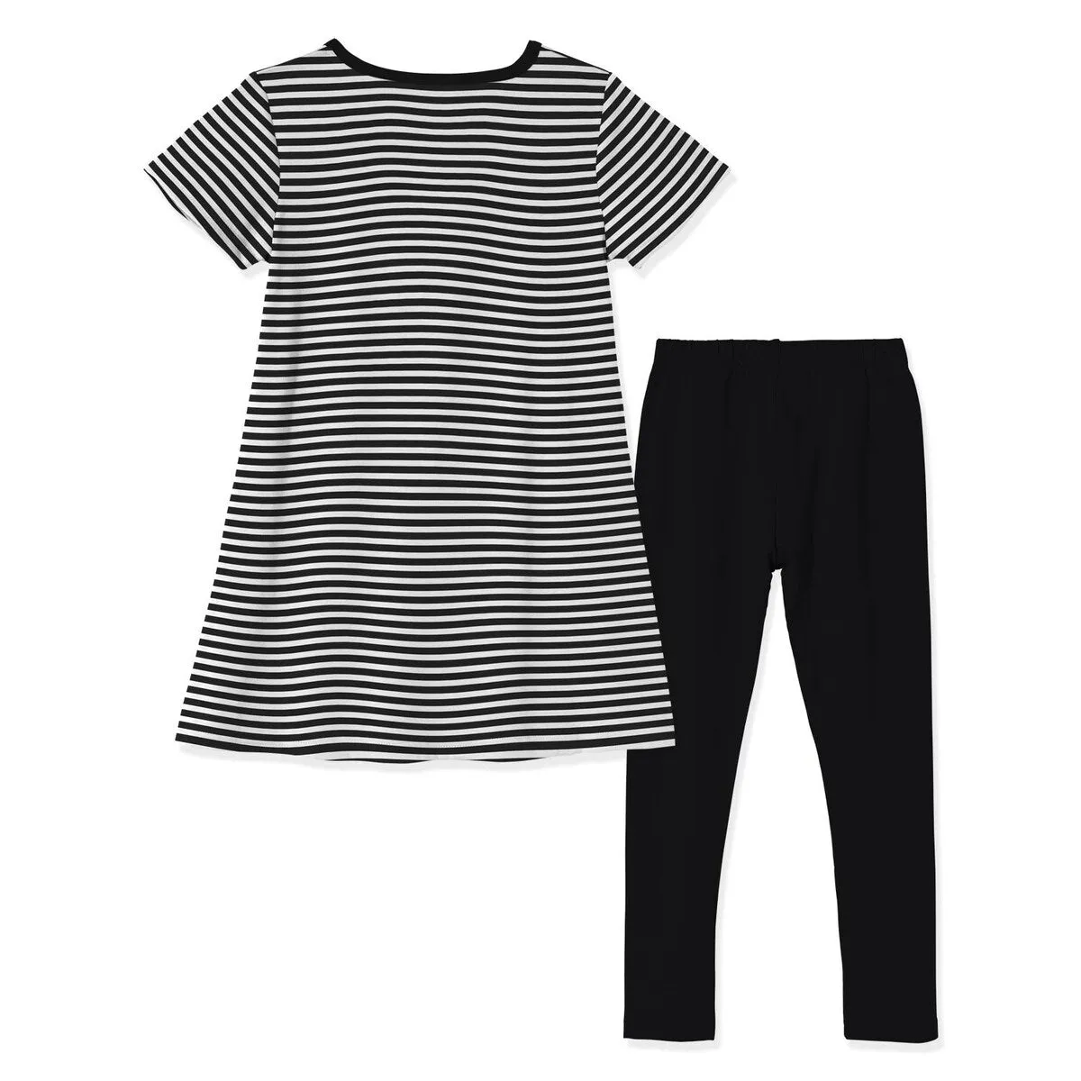 Black & White Stripe & Daisy Print Tunic & Leggings sold by Zulily