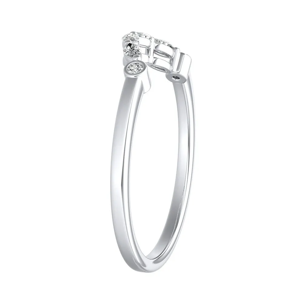 Auriya Platinum 1/10ctw Round and Marquise Diamond Wedding Band sold by Zulily product image thumbnail 2