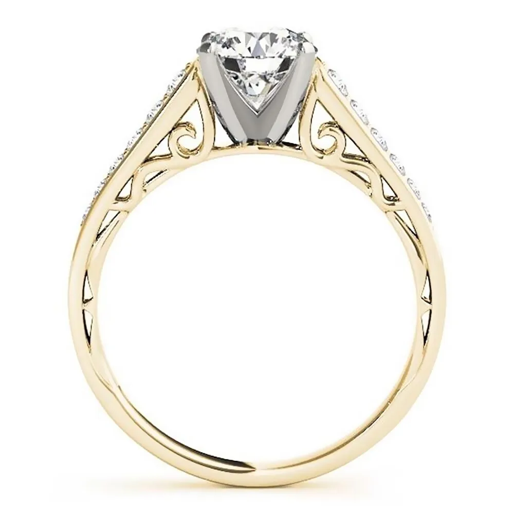 Auriya 2ct Round Brilliant Moissanite and 1/4ctw Diamond Engagement Ring 14K Gold sold by Zulily product image thumbnail 5
