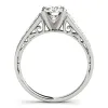 Auriya 2ct Round Brilliant Moissanite and 1/4ctw Diamond Engagement Ring 14K Gold sold by Zulily