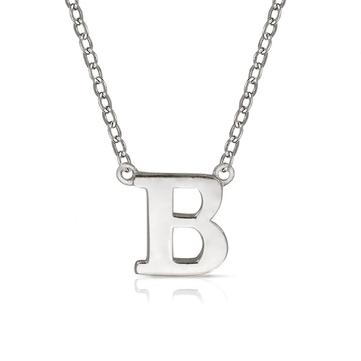Curata 14k White Gold 16" 6mm Delicate Polished Block Initial Pendant Necklace sold by Zulily