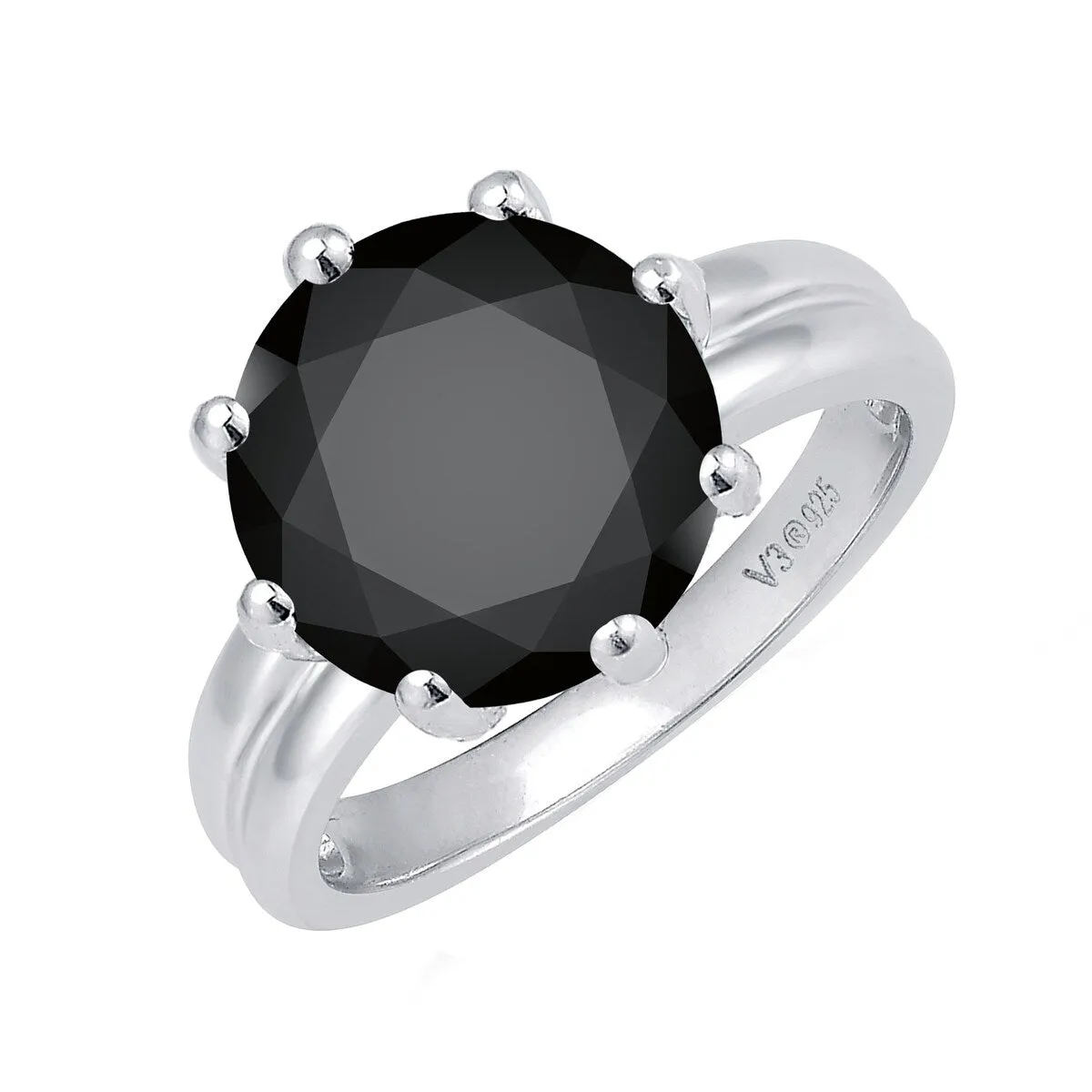 Sterling Silver with 4.75 CTTW Natural Black Diamond Solitaire Ring sold by Zulily product image thumbnail 2