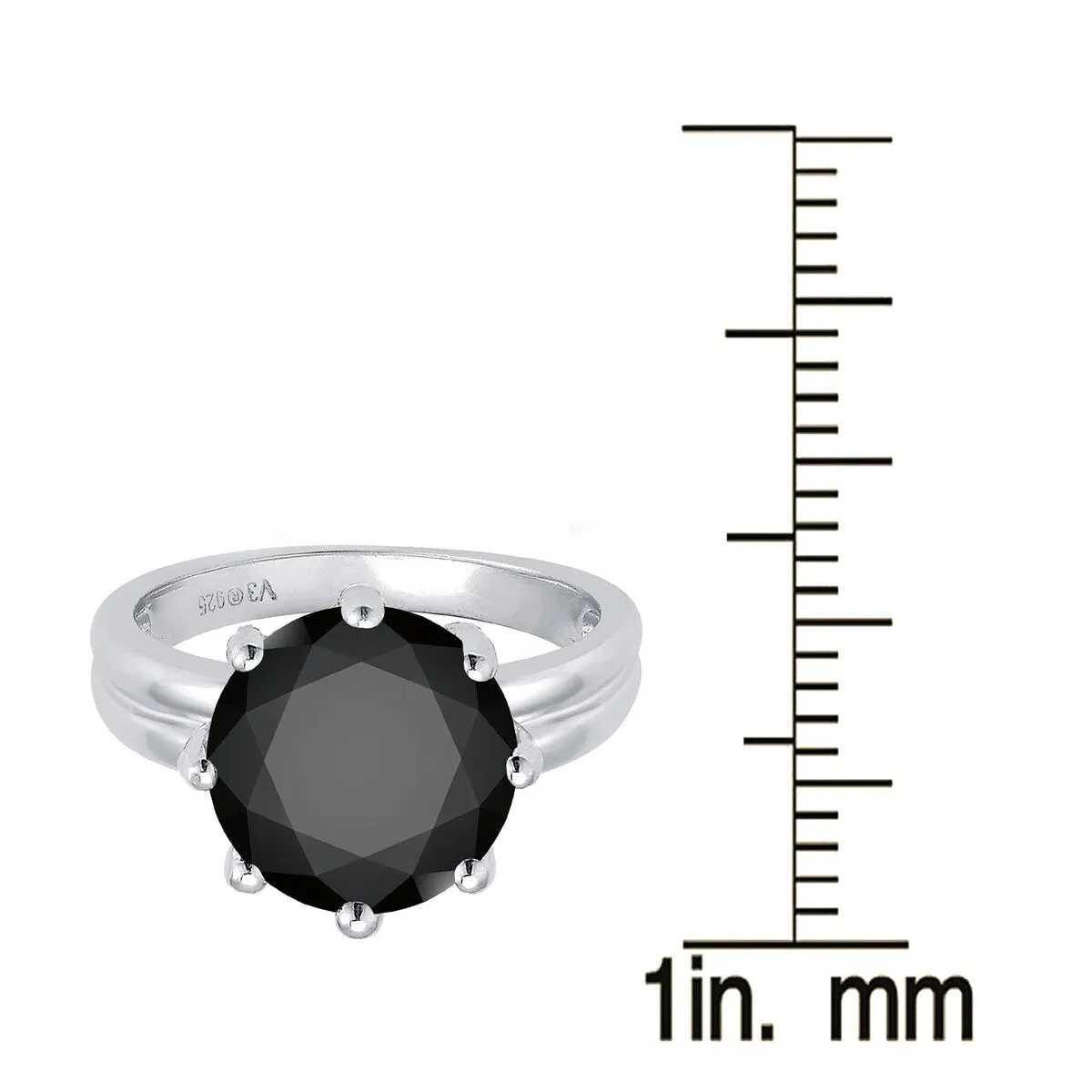 Sterling Silver with 4.75 CTTW Natural Black Diamond Solitaire Ring sold by Zulily product image thumbnail 3