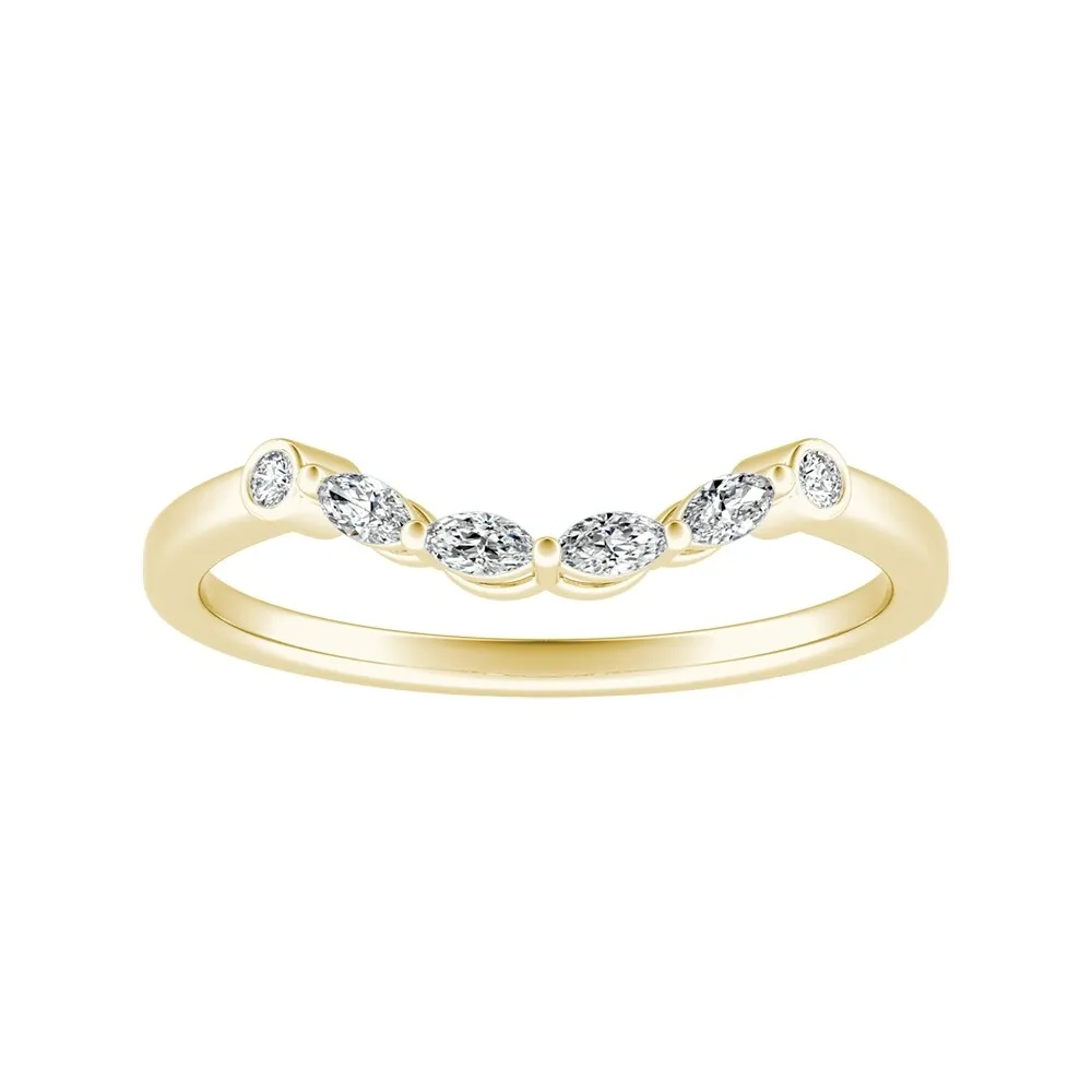 Auriya 1/10ctw Vintage Contoured Diamond Wedding Band 14k Gold sold by Zulily product image thumbnail 3