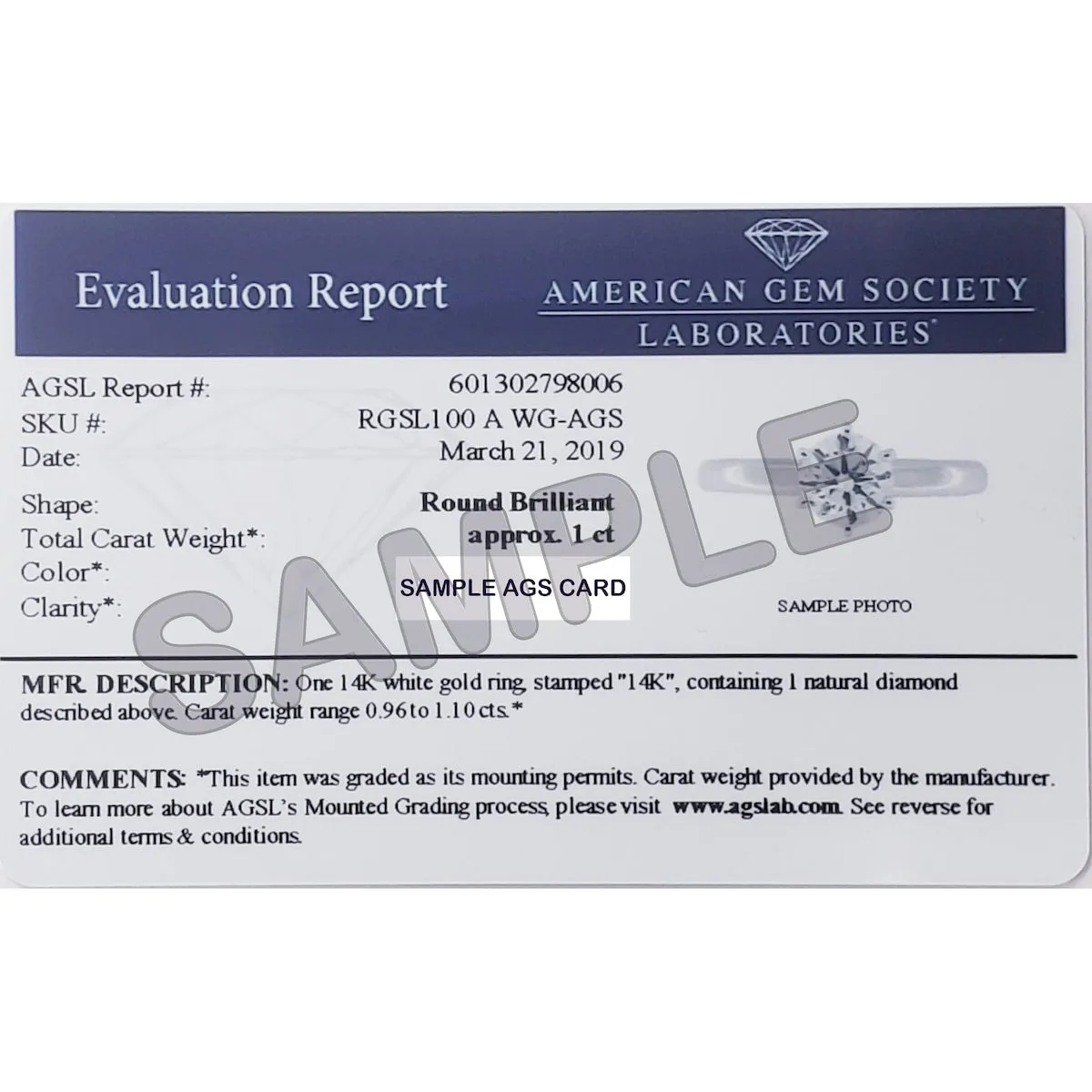 AGS Certified 3/4 Carat Half Bezel Diamond Solitaire Ring in 10K White Gold sold by Zulily product image thumbnail 5