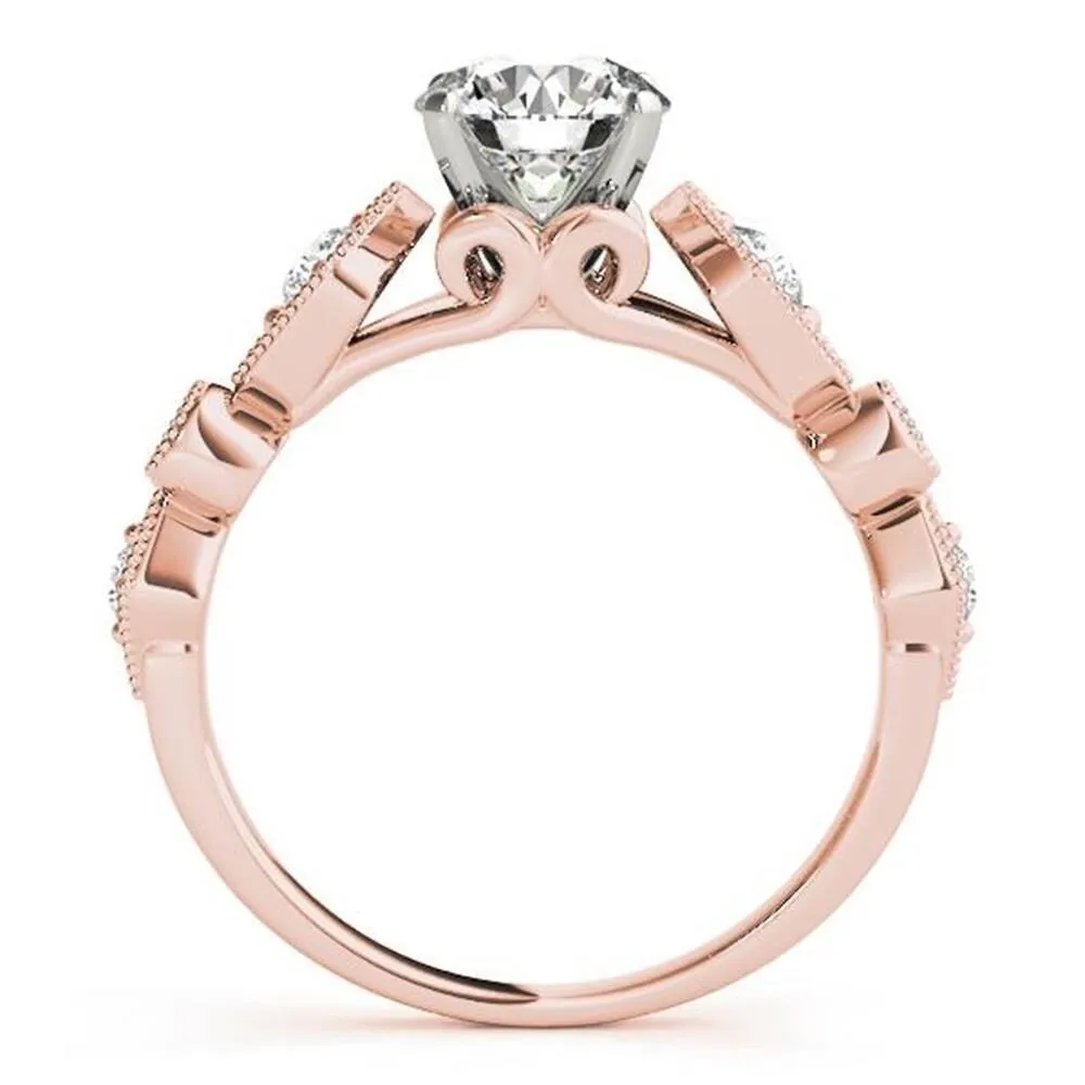 Auriya Vintage Round 1/2ct Moissanite and 1/6cttw Diamond Engagement Ring 14K Gold sold by Zulily product image thumbnail 5