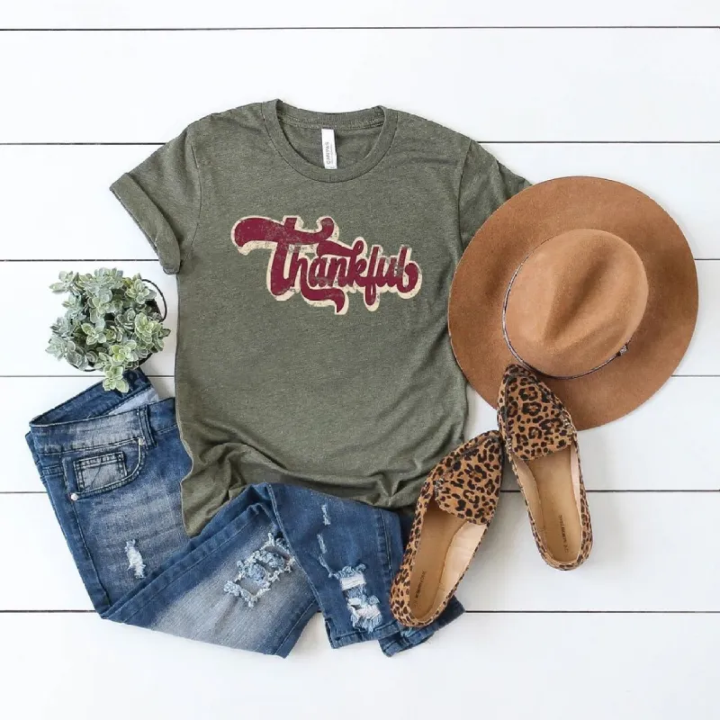 Thankful Retro Short Sleeve Tee sold by Zulily