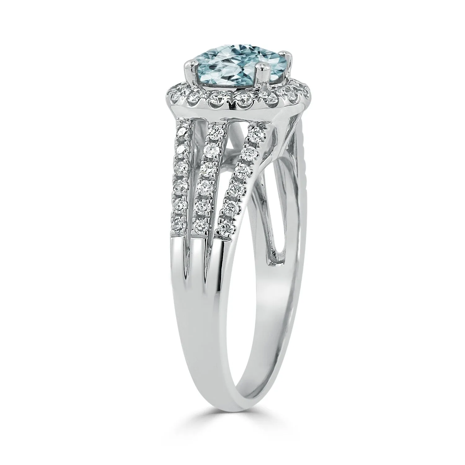 Auriya Modern 1 1/3ct Aquamarine and Halo Diamond Engagement Ring 1/2cttw 14k Gold sold by Zulily product image thumbnail 4