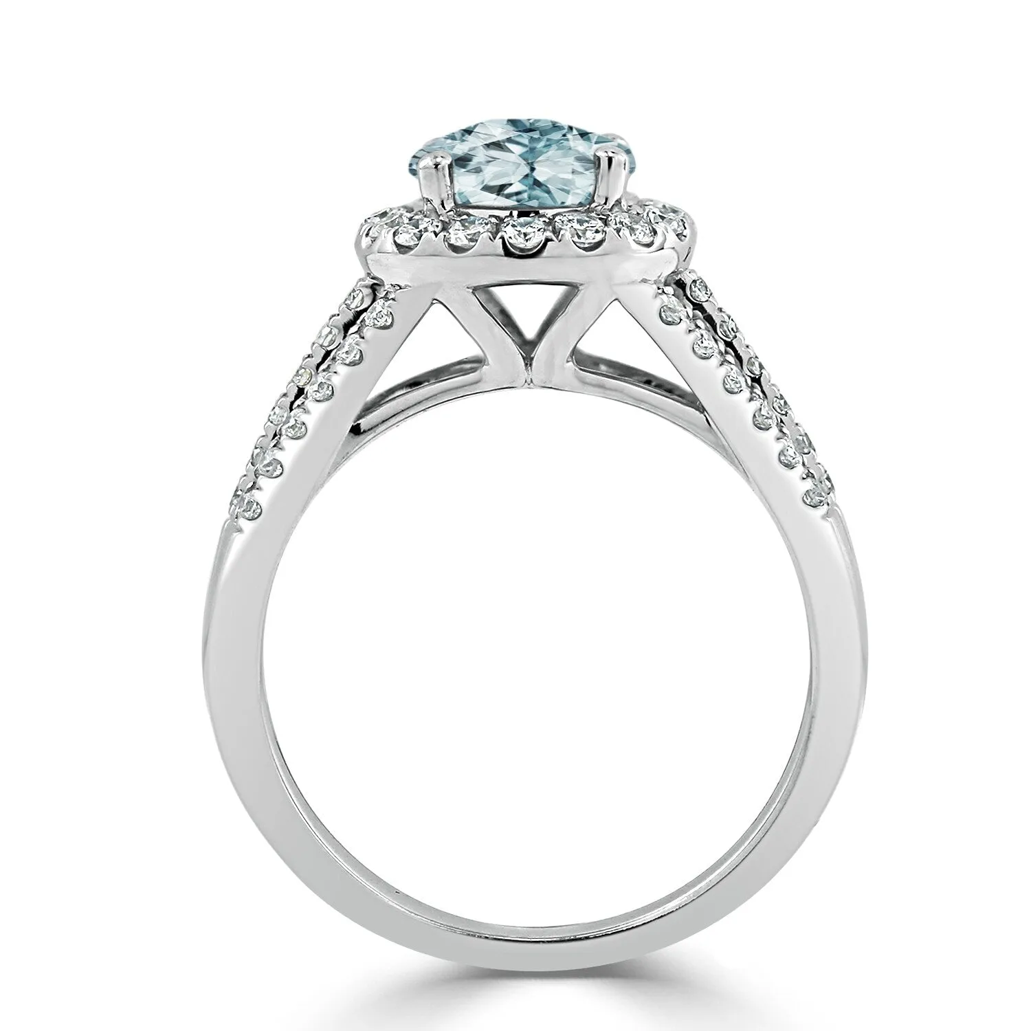 Auriya Modern 1 1/3ct Aquamarine and Halo Diamond Engagement Ring 1/2cttw 14k Gold sold by Zulily product image thumbnail 5