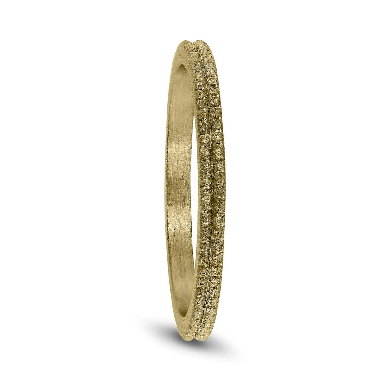 1.5MM Thin Beaded Wedding Band in 14K Yellow Gold sold by Zulily product image thumbnail 2