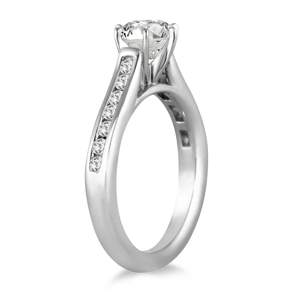 AGS Certified 1 1/3 Carat TW Diamond Channel Engagement Ring in 14K White Gold (J-K Color, I2-I3 Clarity) sold by Zulily product image thumbnail 2
