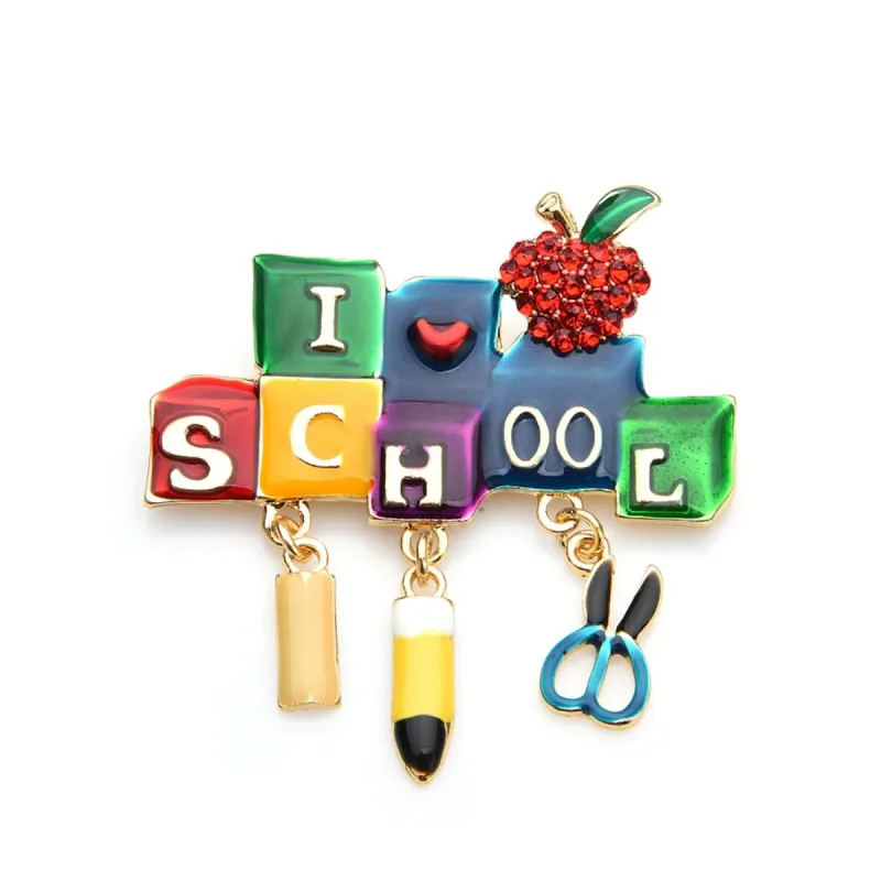 Don't AsK I Love School Charm Brooch made by Zulily