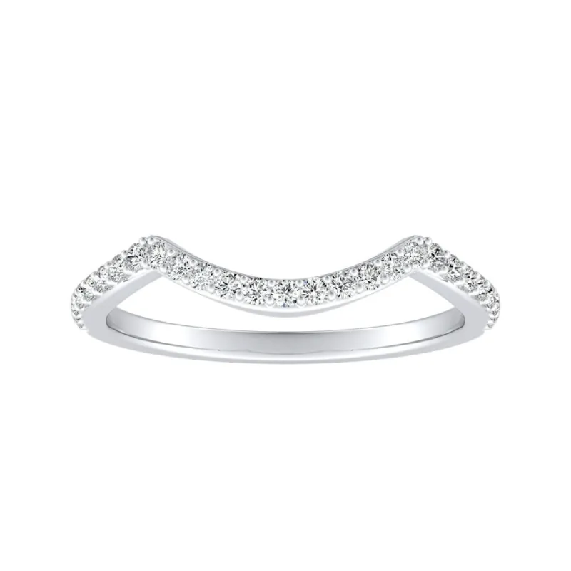 Auriya Platinum 1/6ctw Curved Diamond Wedding Band sold by Zulily