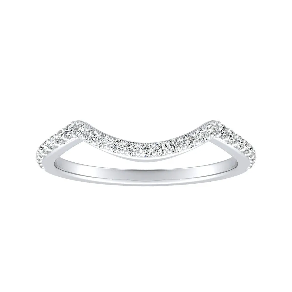 Auriya Platinum 1/6ctw Curved Diamond Wedding Band sold by Zulily