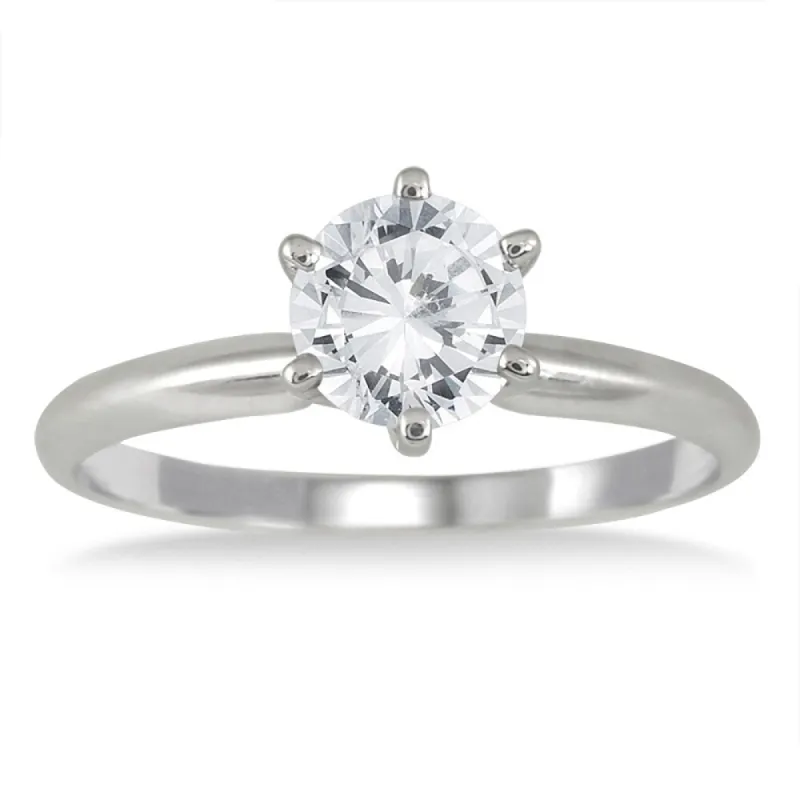 AGS Certified 1 Carat Diamond Solitaire Ring in 14K White Gold (J-K Color, I2-I3 Clarity) sold by Zulily