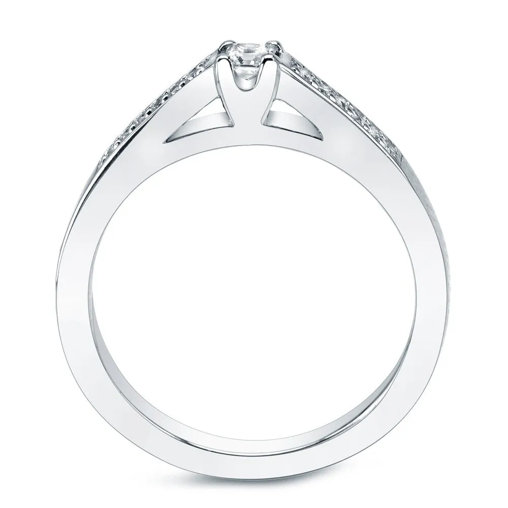 Auriya Platinum 1/4ctw Round Diamond Engagement Ring Set sold by Zulily product image thumbnail 3