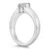 1/2 Carat Diamond Solitaire Half Bezel Ring in 10K White Gold sold by Zulily