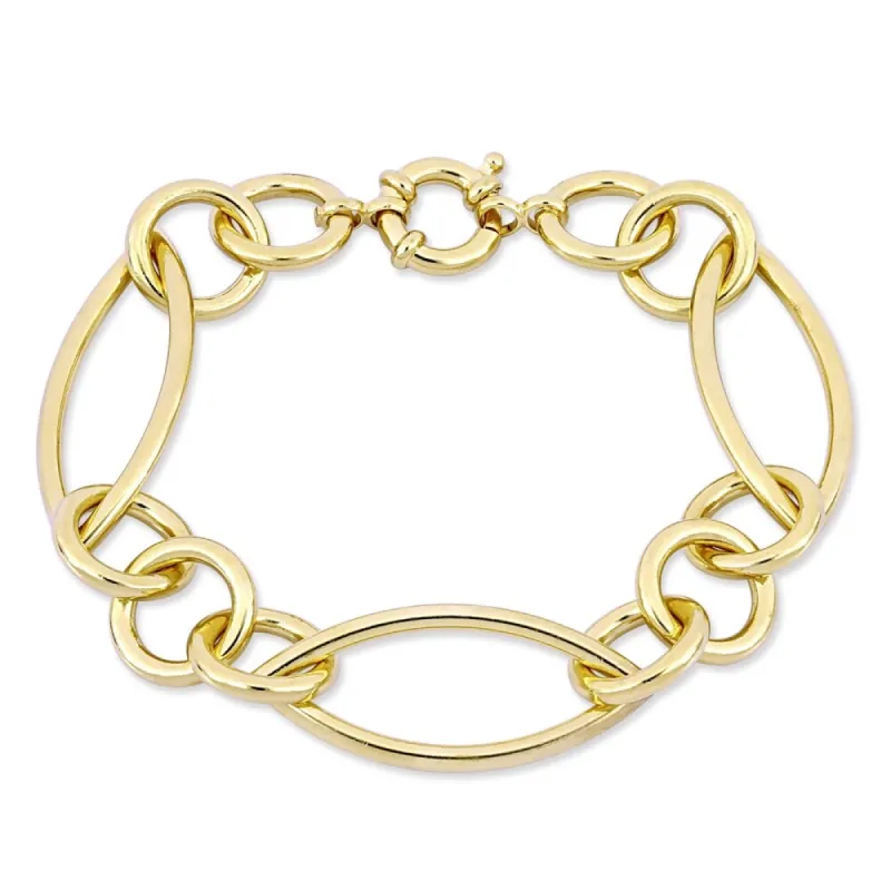 Miadora Yellow Plated Sterling Silver Multi-Oval Link Bracelet sold by Zulily