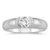 1/2 Carat Diamond Solitaire Half Bezel Ring in 10K White Gold sold by Zulily