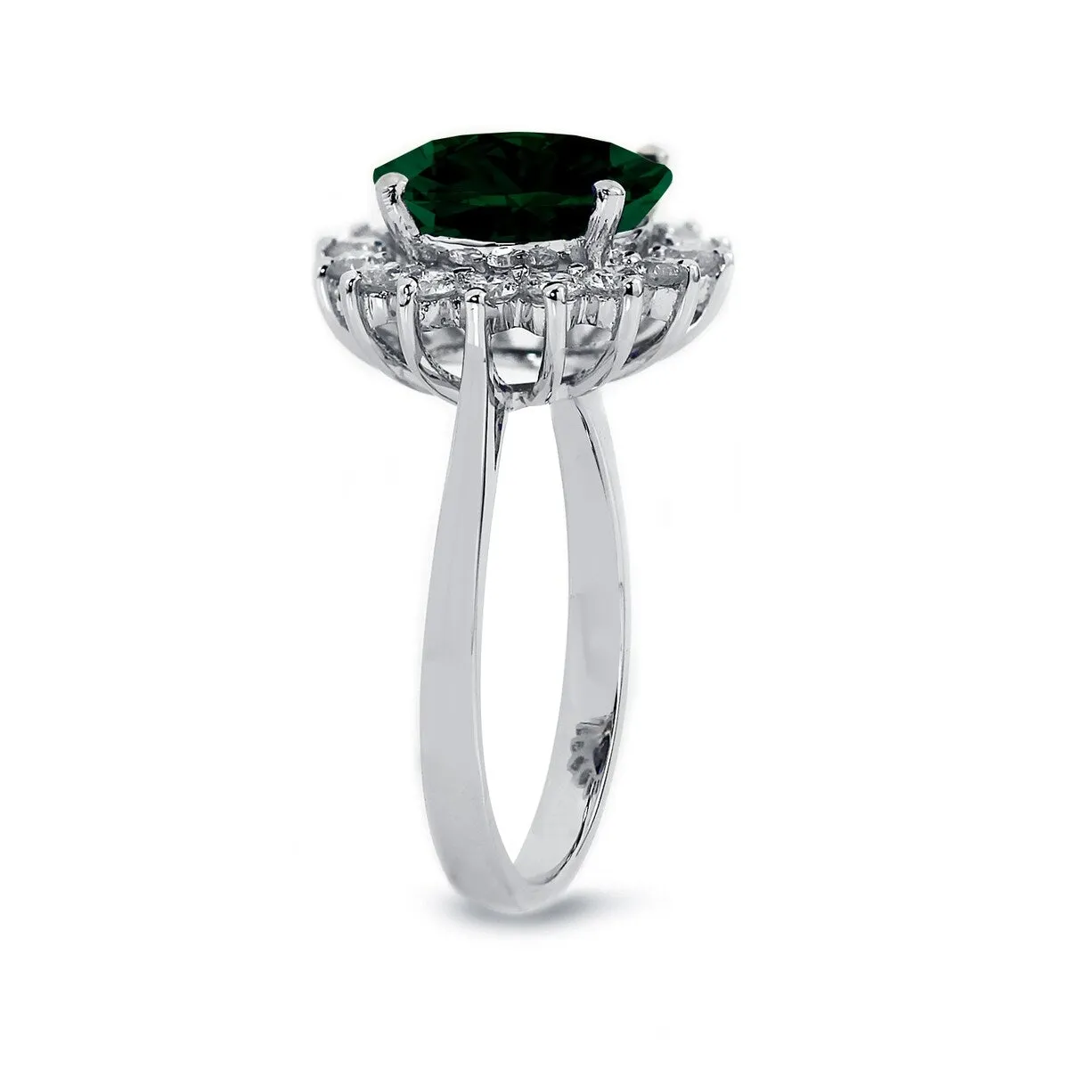 Auriya 3 1/3ct Round Emerald Sunburst Halo Diamond Ring 5/8ctw 18K Gold sold by Zulily product image thumbnail 3
