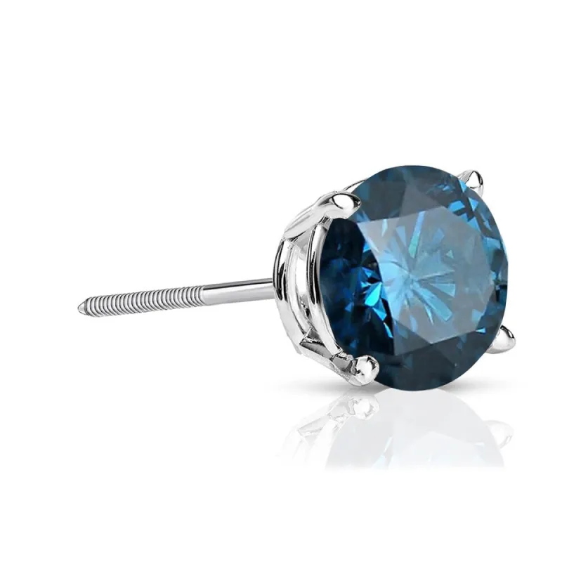 Auriya 3/4ctw Round Blue Diamond SINGLE (1) Stud Earring 14k Gold sold by Zulily