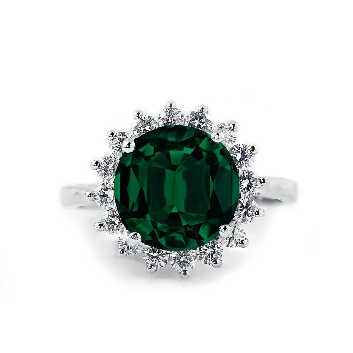Auriya 3 1/3ct Round Emerald Sunburst Halo Diamond Ring 5/8ctw 18K Gold sold by Zulily product image thumbnail 2