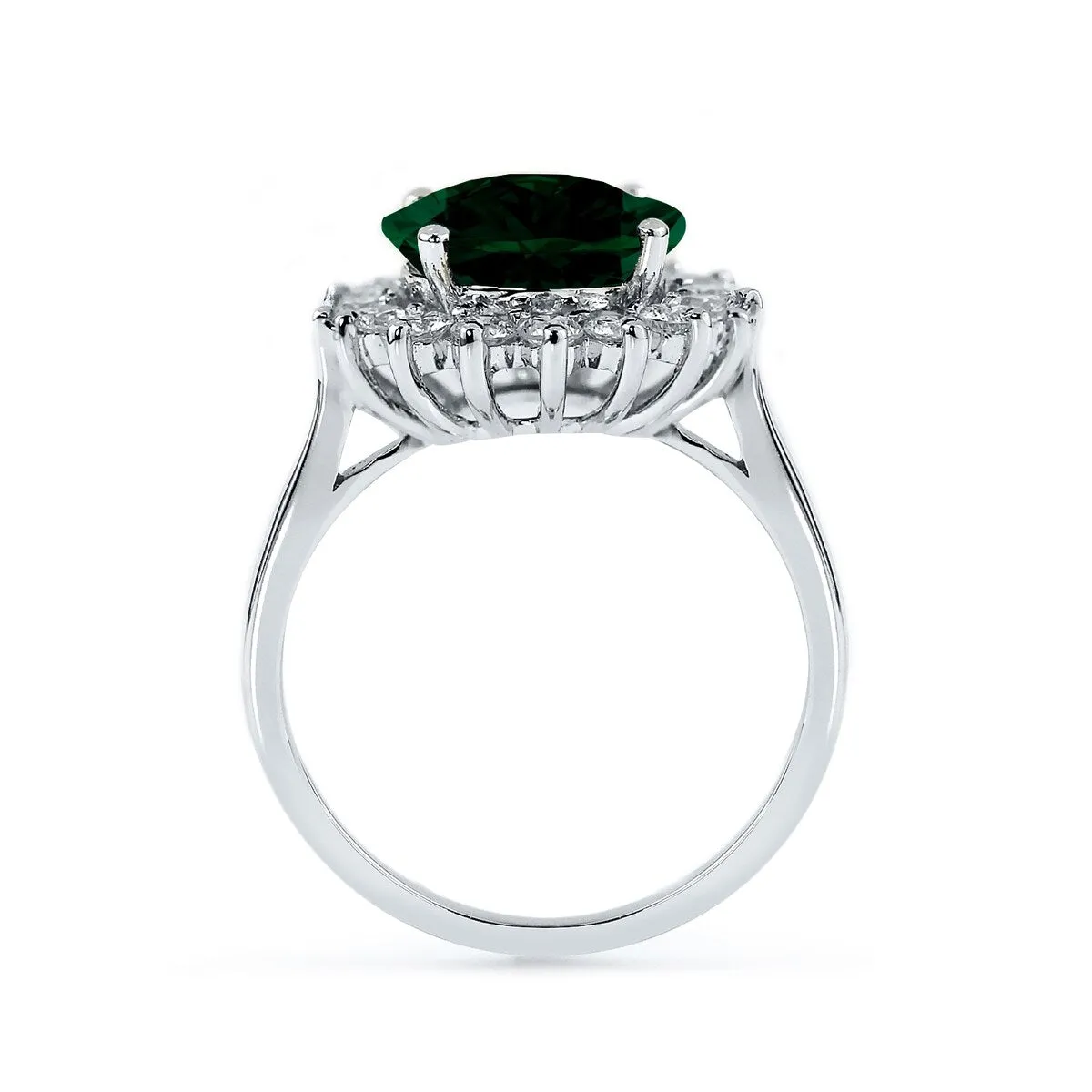 Auriya 3 1/3ct Round Emerald Sunburst Halo Diamond Ring 5/8ctw 18K Gold sold by Zulily product image thumbnail 4