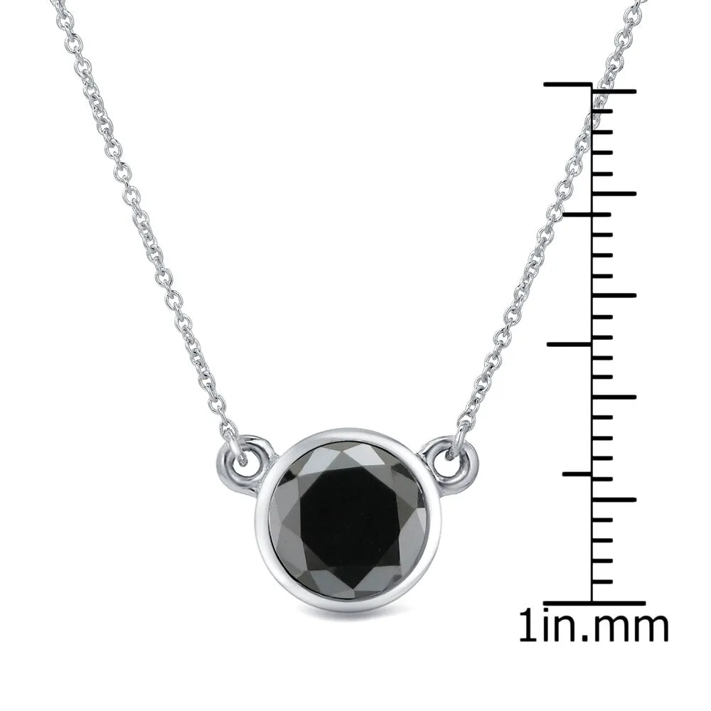 Auriya 14k Gold 2ctw Bezel-set Solitaire Black Diamond Necklace sold by Zulily product image thumbnail 4
