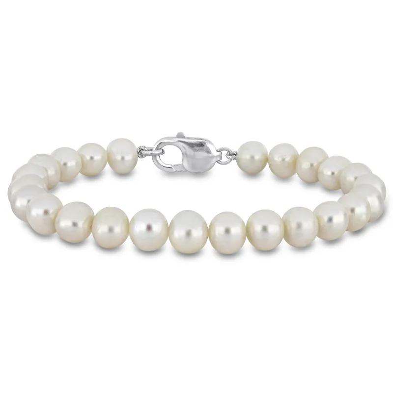 Miadora 9-9.5mm Men's Cultured Freshwater Pearl Bracelet with Sterling Silver sold by Zulily