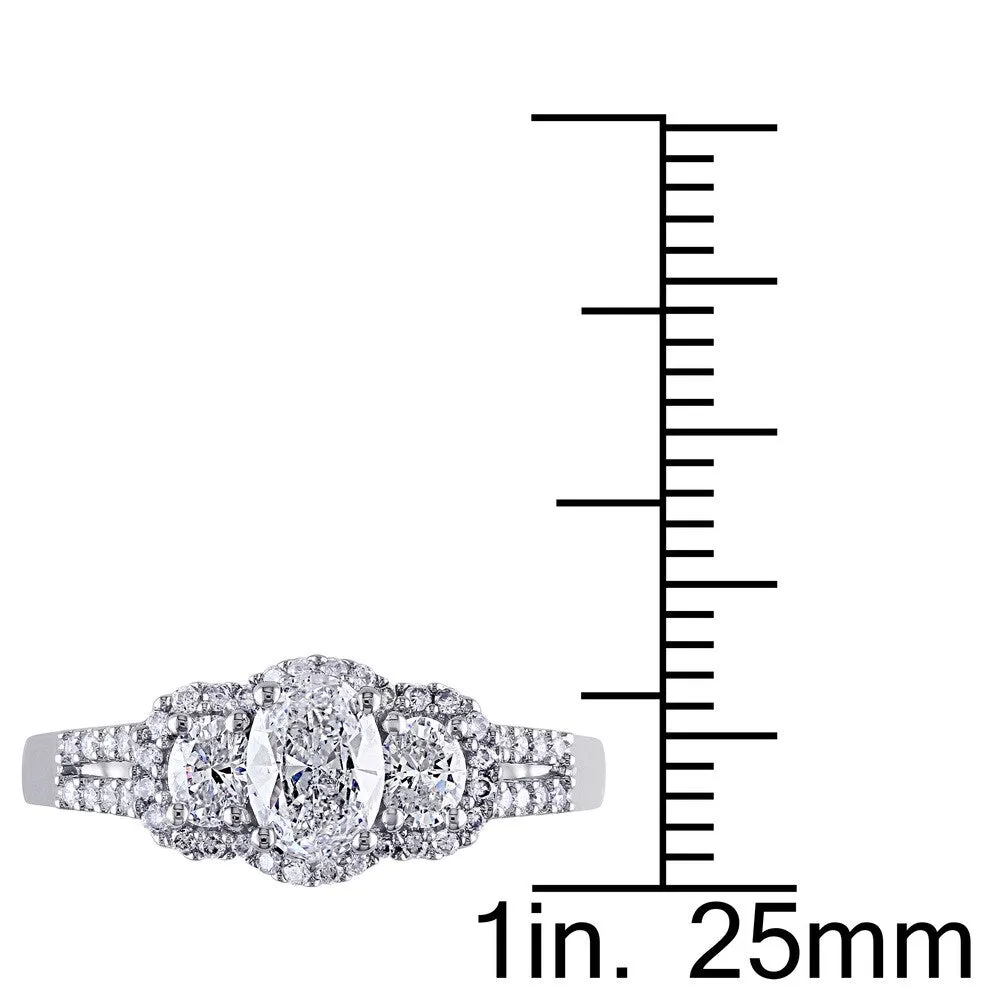 Miadora Signature Collection 14k White Gold 1ct TDW Certified Oval-cut Diamond Engagement Ring sold by Zulily product image thumbnail 5