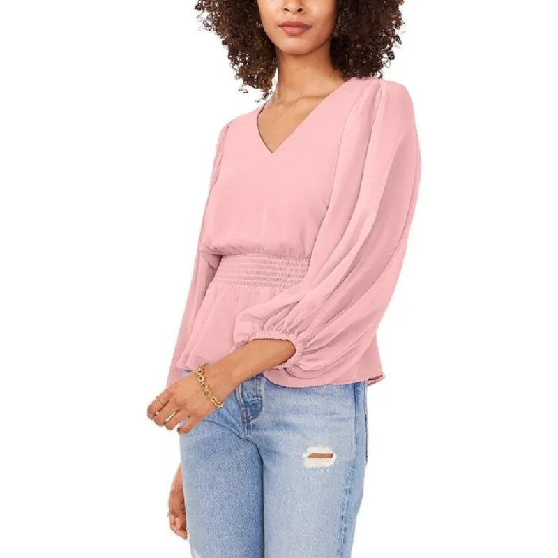 Vince Camuto Women's Gauze Chiffon Blouse Pink Size Medium sold by Zulily
