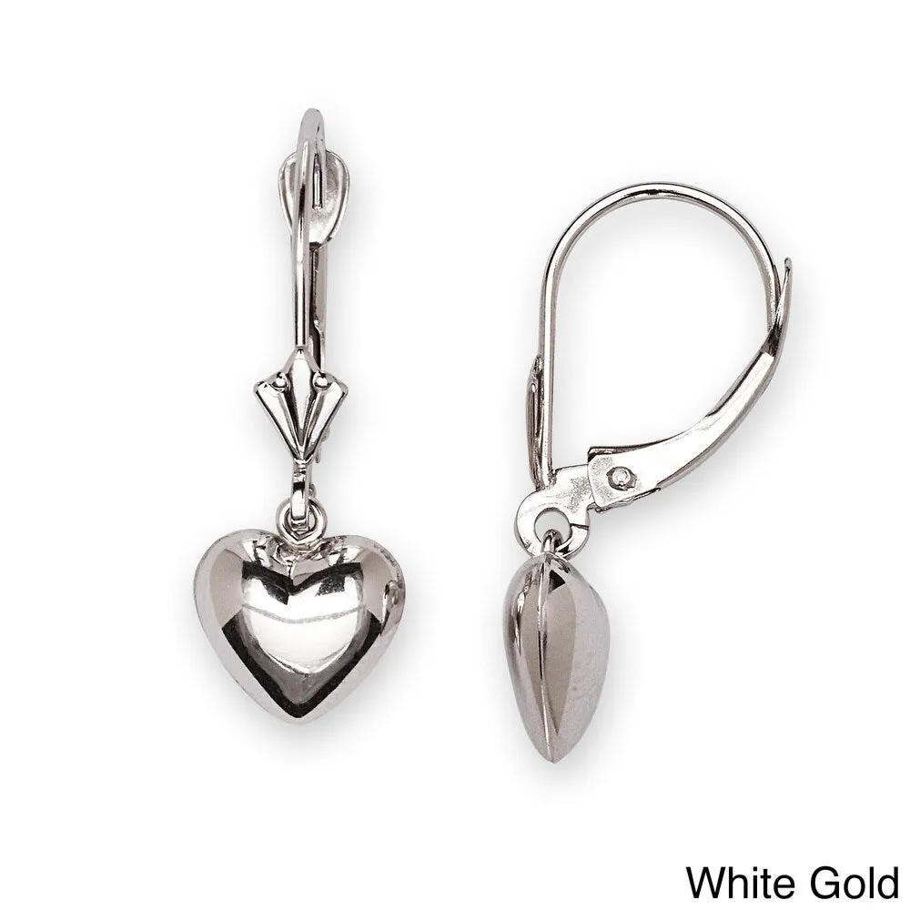 Curata 14k Gold 23x8mm Polished Heart Lever Back Dangle Earrings sold by Zulily product image thumbnail 3