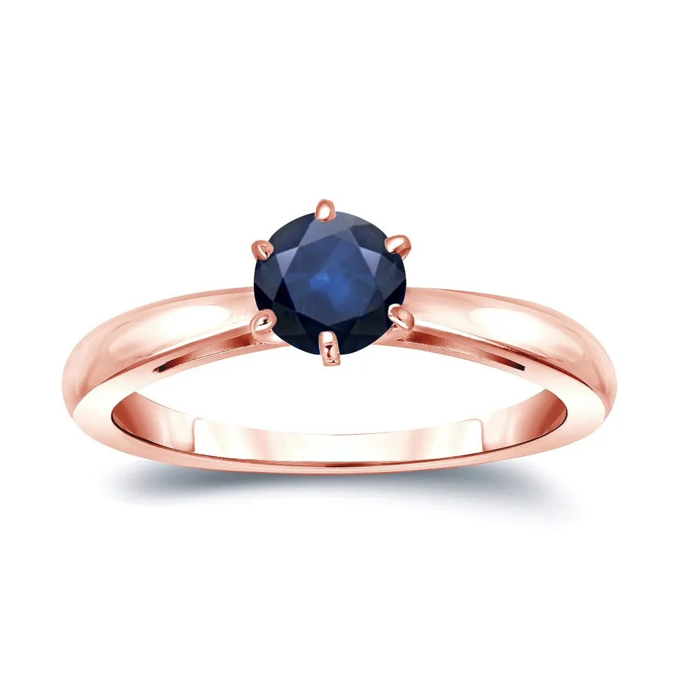 Auriya 14k Gold Blue Sapphire Solitaire Engagement Ring 1/4ct TGW sold by Zulily product image thumbnail 3