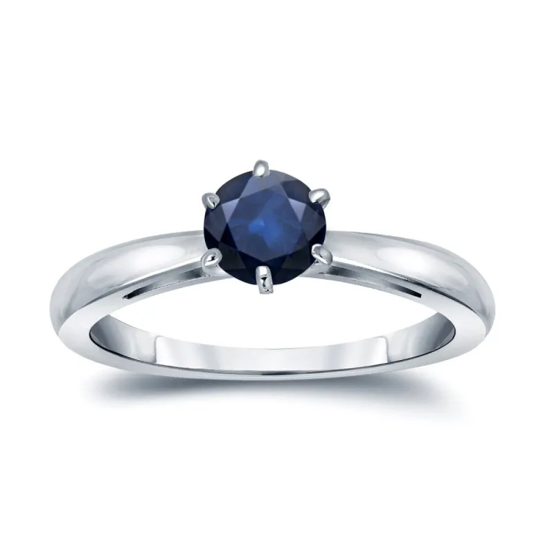 Auriya 14k Gold Blue Sapphire Solitaire Engagement Ring 1/4ct TGW sold by Zulily