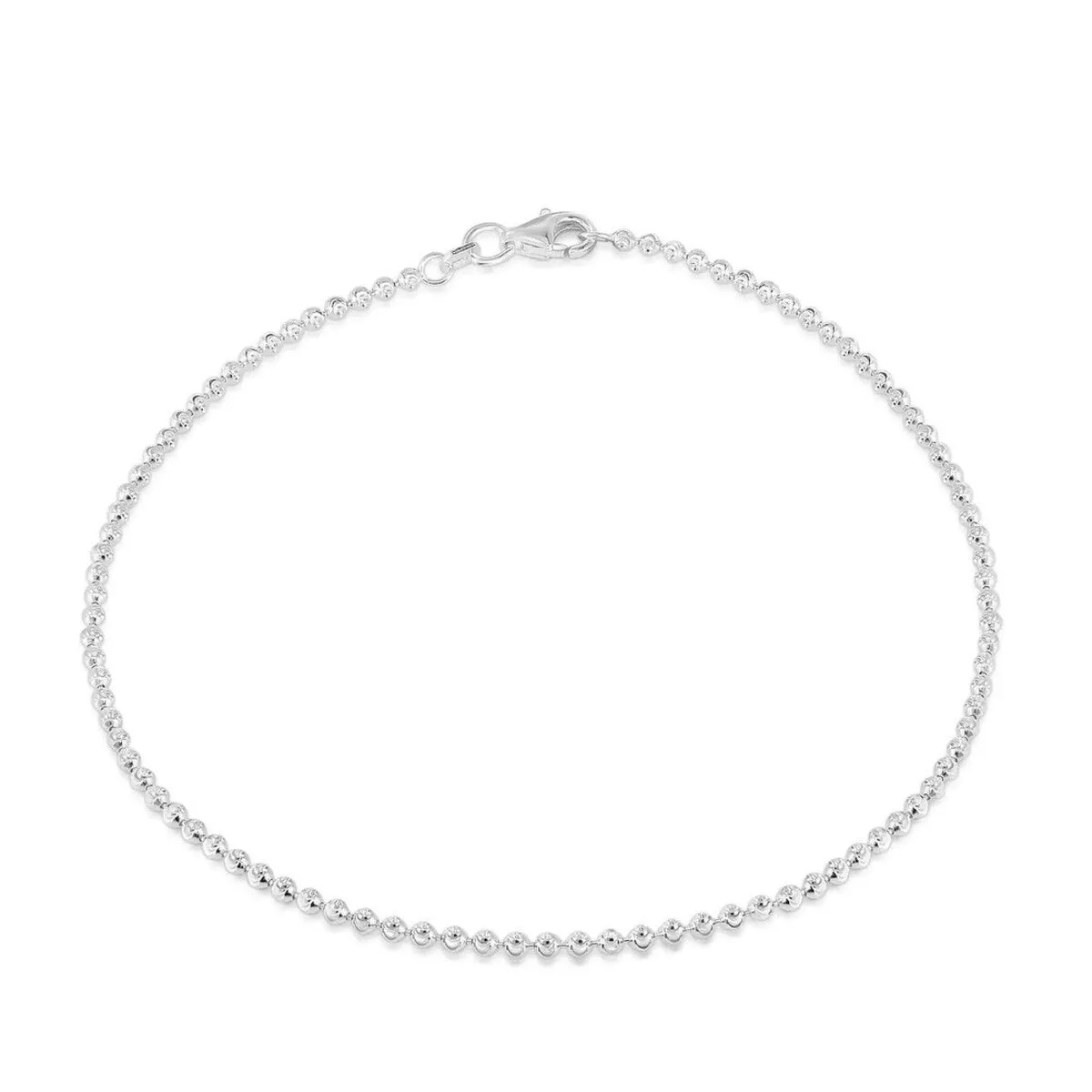 925 Sterling Silver 2MM Diamond Cut Moon Chain Anklet 9" or 10" sold by Zulily product image thumbnail 2