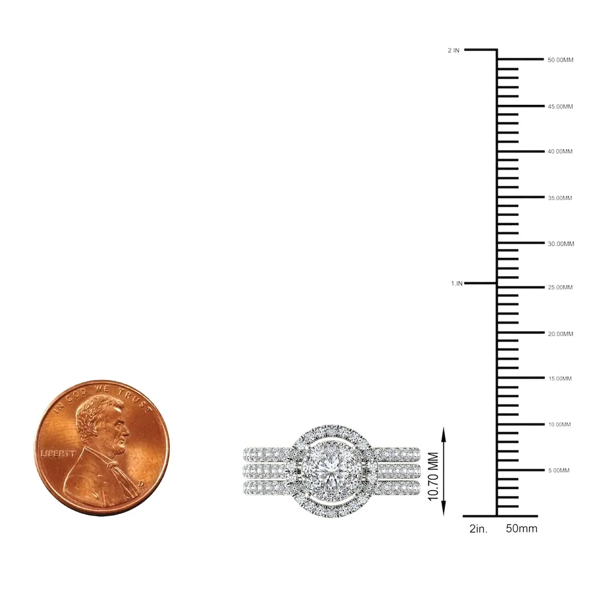 De Couer IGI Certified 14k Gold 1ct TDW Diamond Halo Bridal Ring Set sold by Zulily product image thumbnail 4