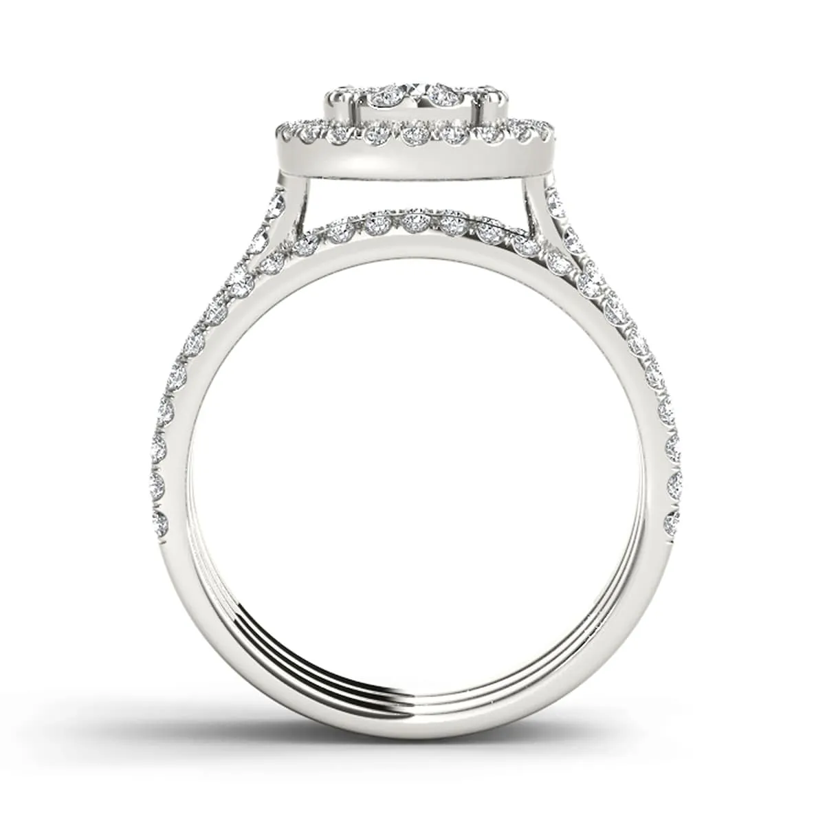 De Couer IGI Certified 14k Gold 1ct TDW Diamond Halo Bridal Ring Set sold by Zulily product image thumbnail 3