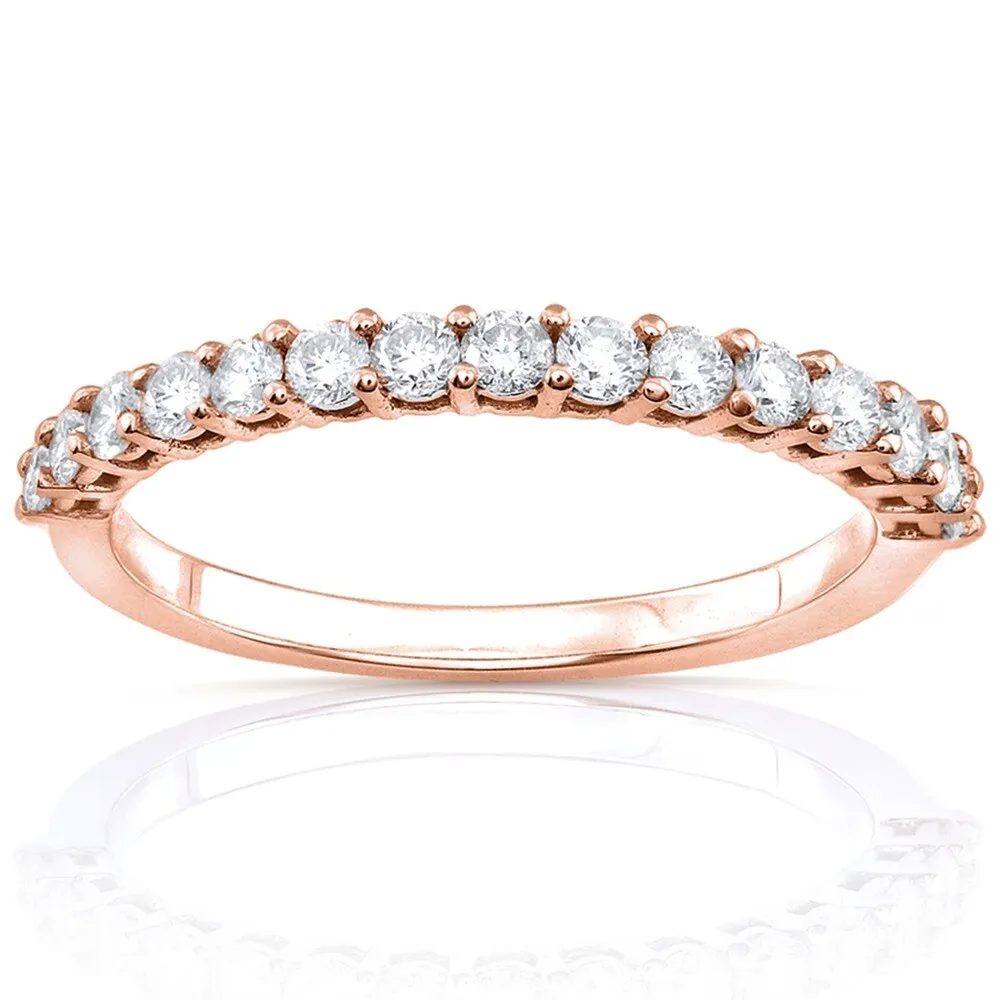 Annello by Kobelli 14k Gold 1/2 Carat TDW Diamond Women's Prong-set Wedding Band sold by Zulily