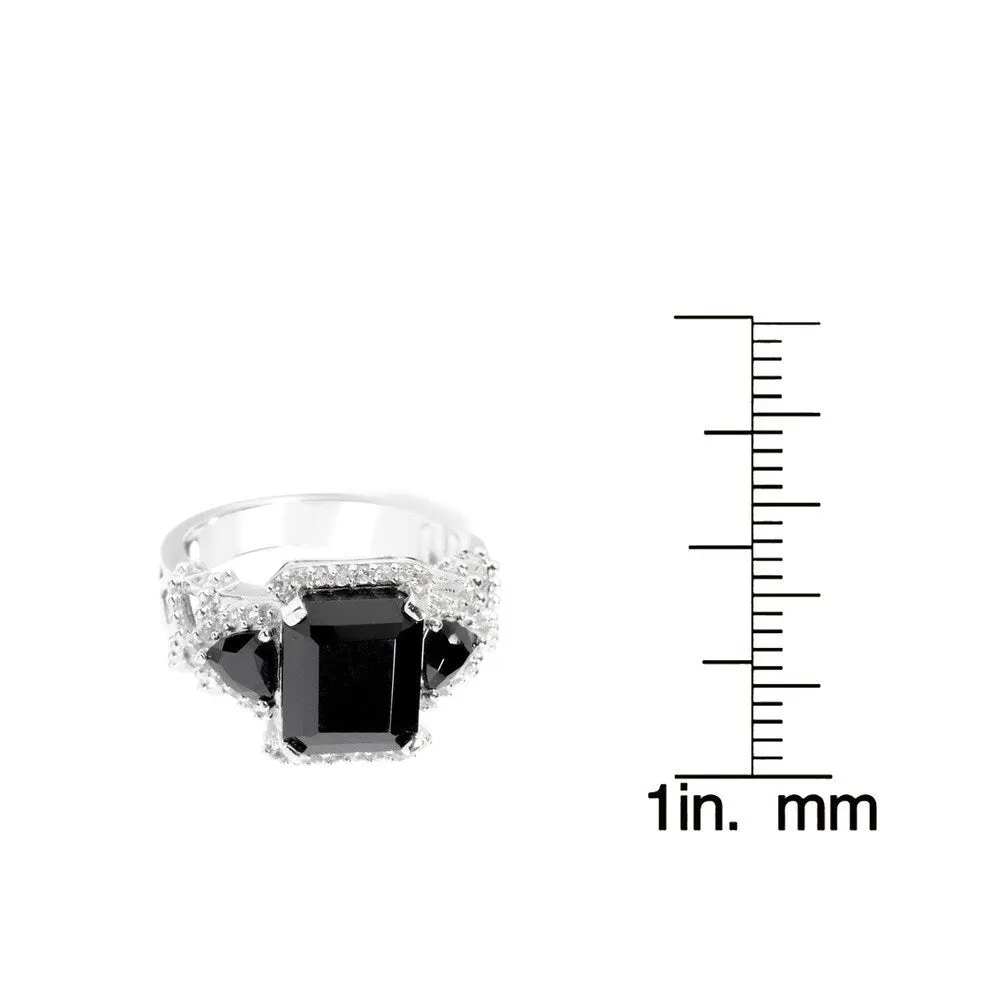 Sterling Silver White Topaz and Black Spinel Ring sold by Zulily product image thumbnail 3