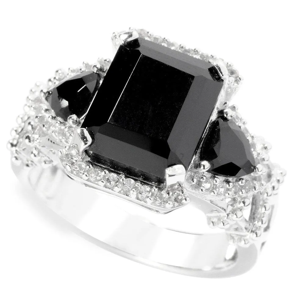 Sterling Silver White Topaz and Black Spinel Ring sold by Zulily product image thumbnail 2