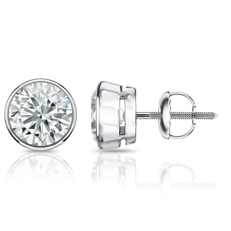 Auriya 1.70ctw Round Diamond Stud Earrings Bezel-set Platinum - GIA Certified sold by Zulily product image thumbnail 5