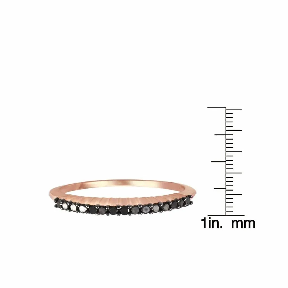 Pink Plated Sterling Silver 0.15ct TDW Black Diamond Band Ring sold by Zulily product image thumbnail 3