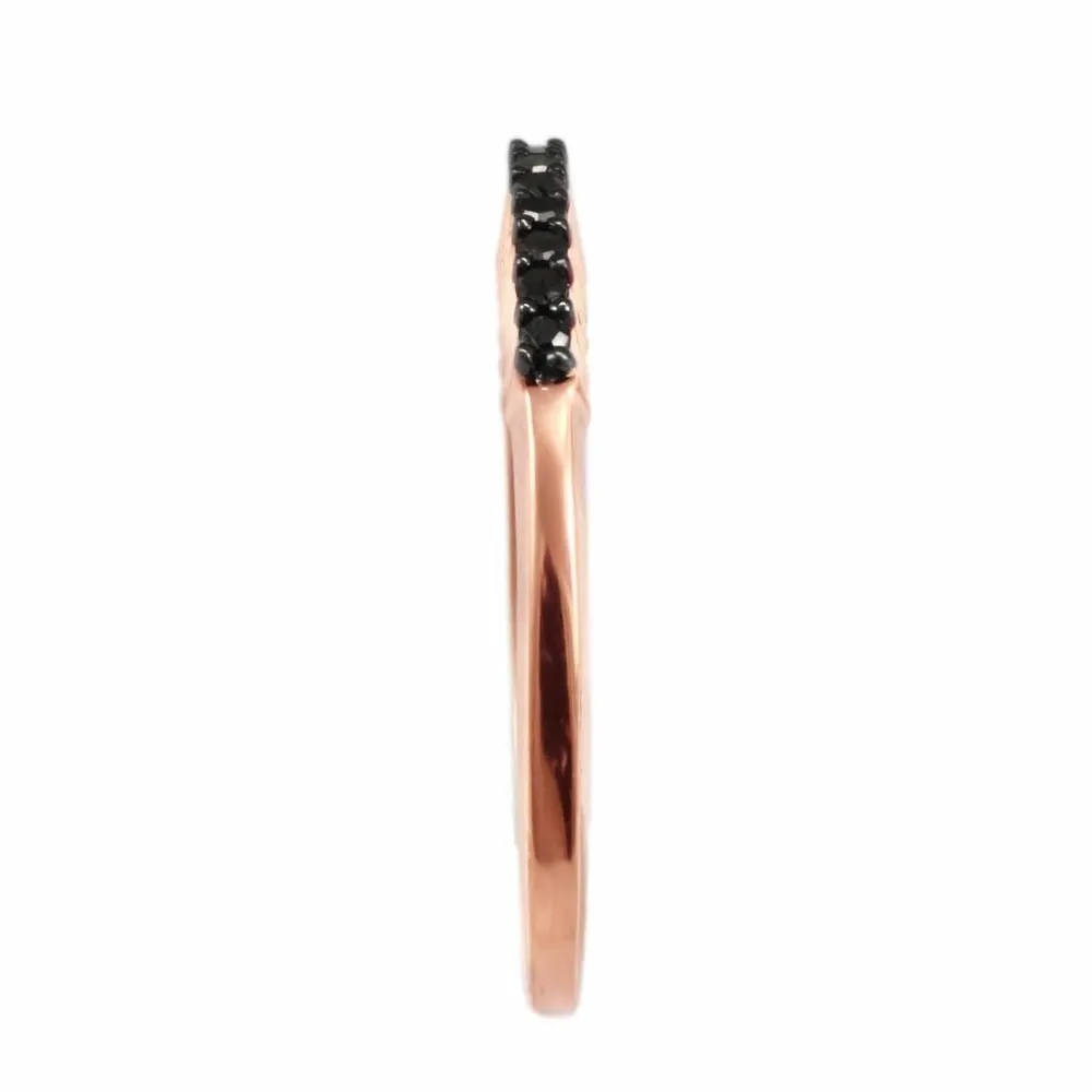Pink Plated Sterling Silver 0.15ct TDW Black Diamond Band Ring sold by Zulily product image thumbnail 2