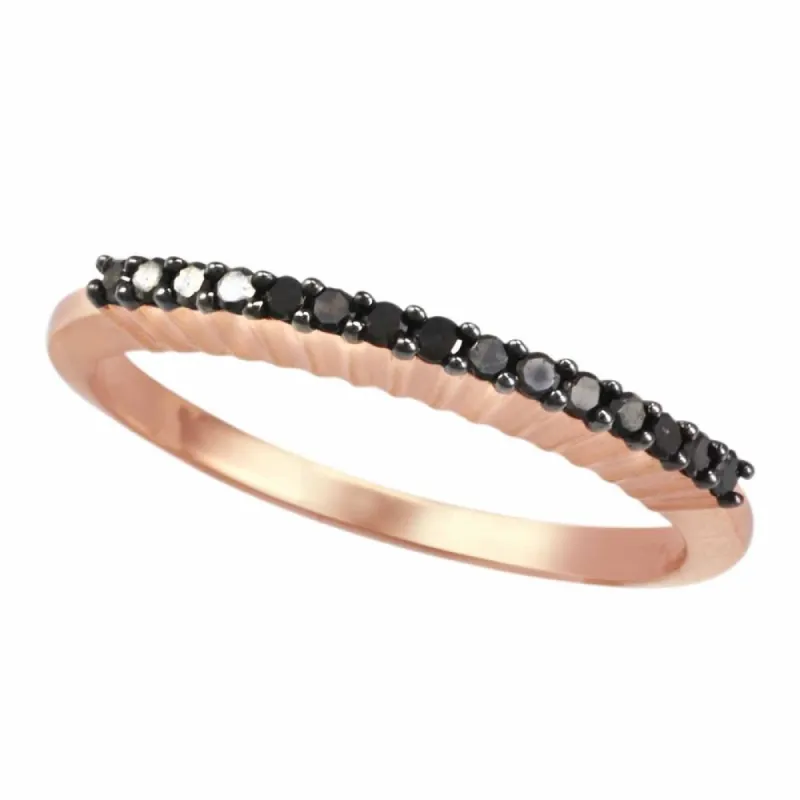 Pink Plated Sterling Silver 0.15ct TDW Black Diamond Band Ring sold by Zulily