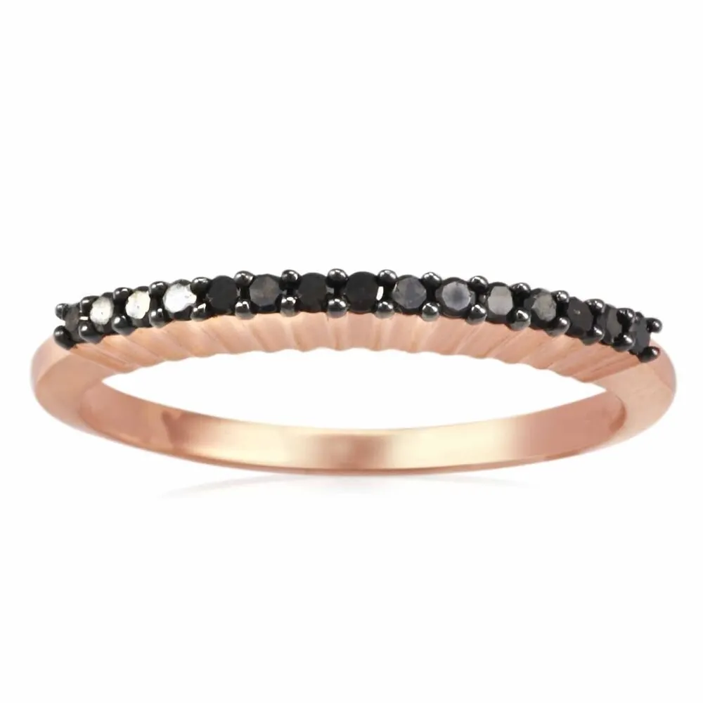 Pink Plated Sterling Silver 0.15ct TDW Black Diamond Band Ring sold by Zulily product image thumbnail 4